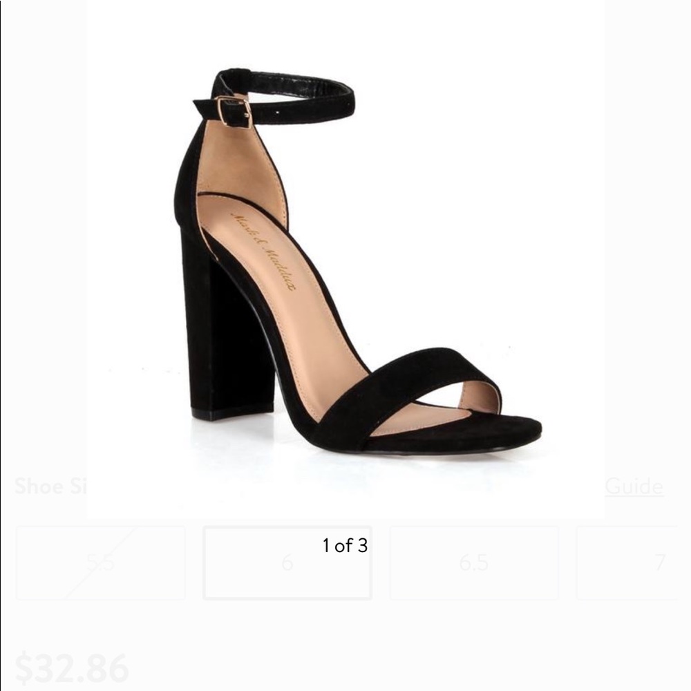 Mark and maddux black simple block heel